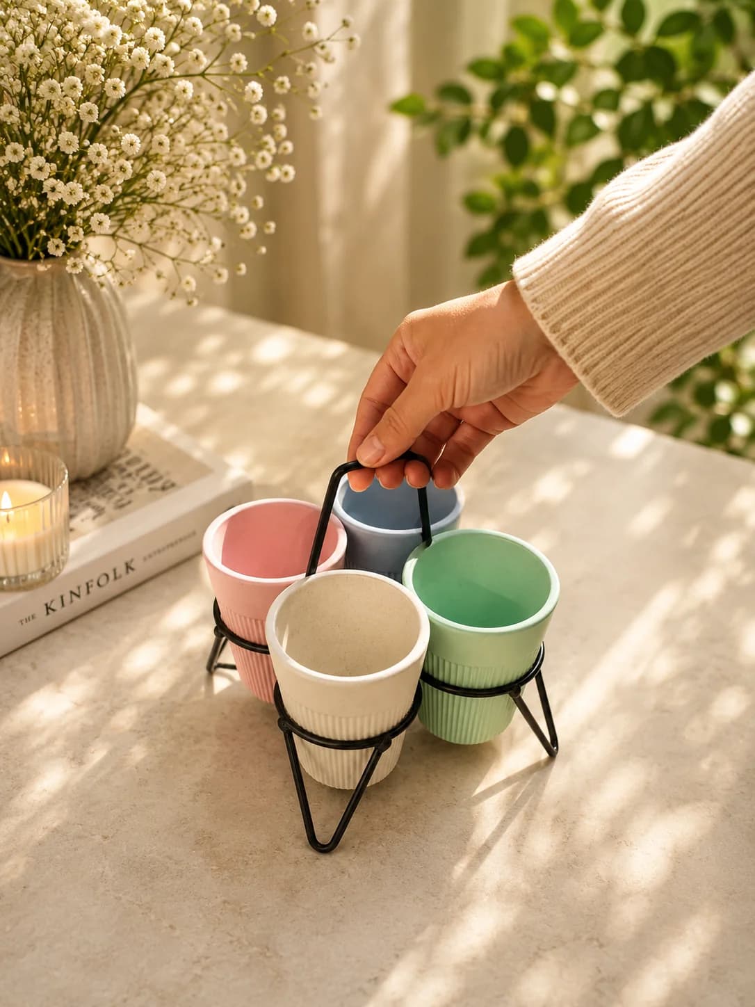 Statement Cutting Chai Cup with Stand | Eco-Friendly Reusable Tea Cup Set