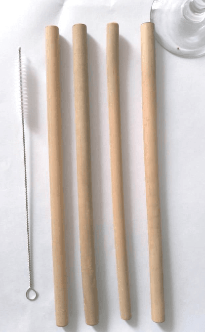Reusable Bamboo Straws | Pack of 4 with Straw Cleaner | Eco-Friendly Drinking Straws