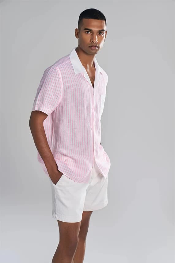 Andros Pinstripe Stripe Men's Shirt | Smart Fit | Bubblegum Pink