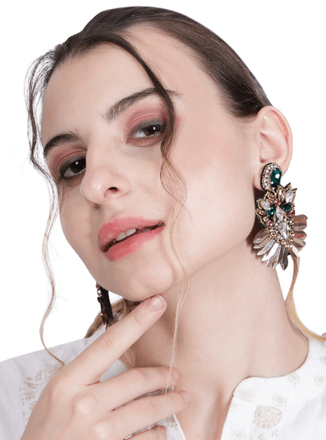 Women's Gold-Tone Crystal Earrings | Elegant Gemstone Statement Jewelry