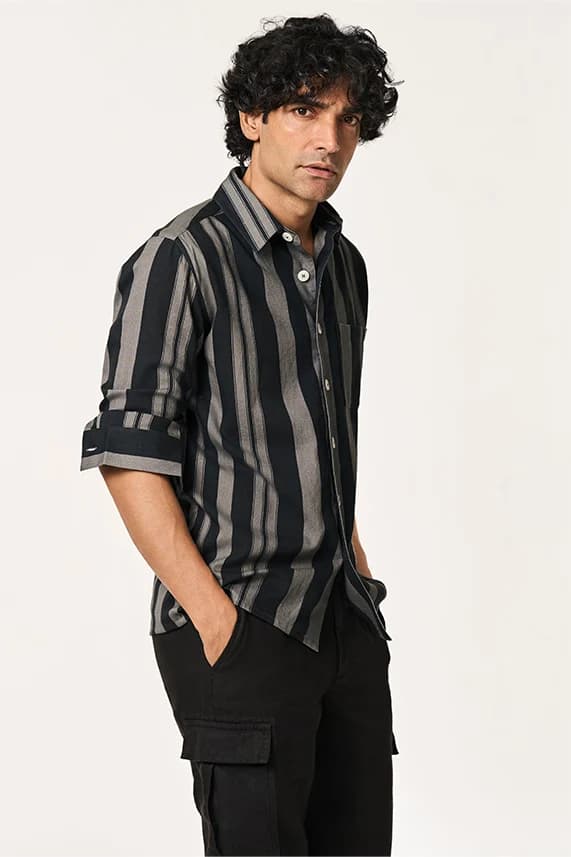 Alto Lite Men's Shirt | Slim Fit |Tonal Charcoal