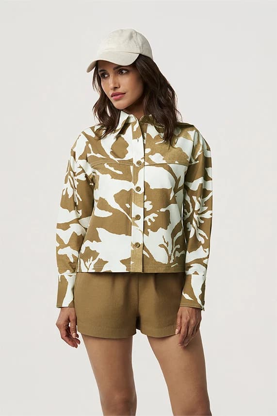 Women's 100% Organic Khadi Cotton Trish Khadi Safari Shirt – Smart Fit | Safari Camo Print