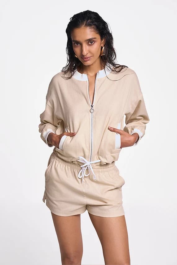 Women's 100% Organic Khadi Cotton Octan Bobmer Top – Smart Fit | Pale Gold