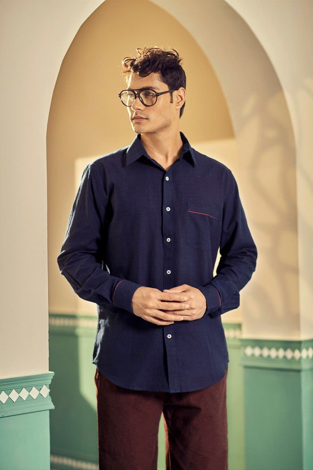 Men's Shirt | Handwoven Indigo Shirt