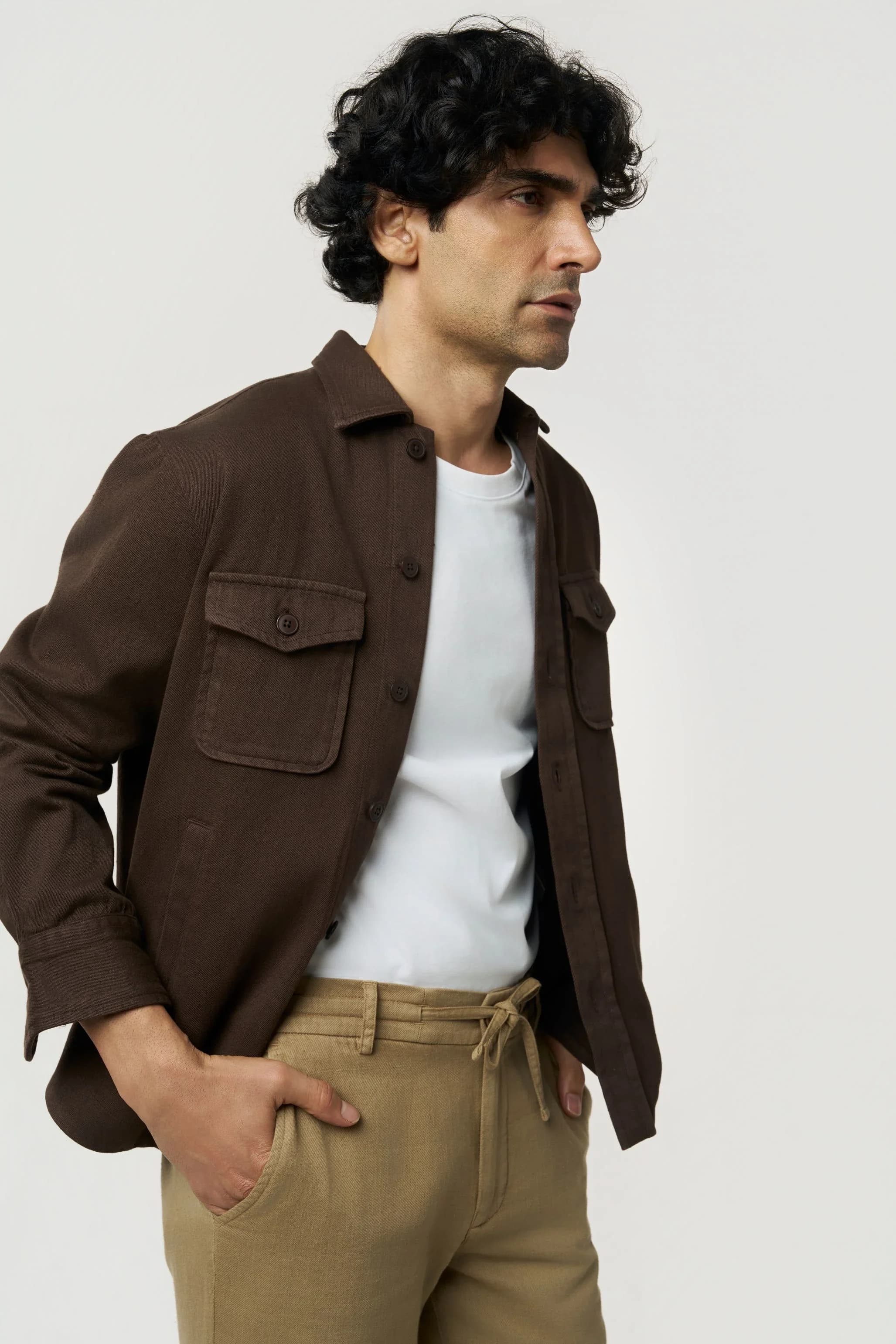 Men's 100% Organic Khadi Cotton Montana Urban Jacket – Easy Fit | Dark Chocolate 3