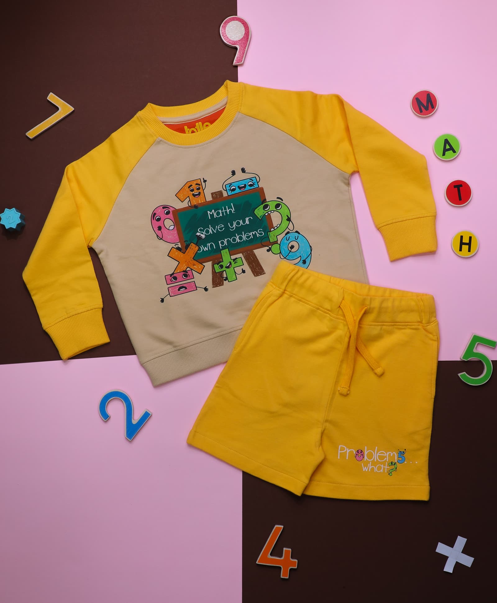 Kids Co-ord Set | Printed -  Yellow