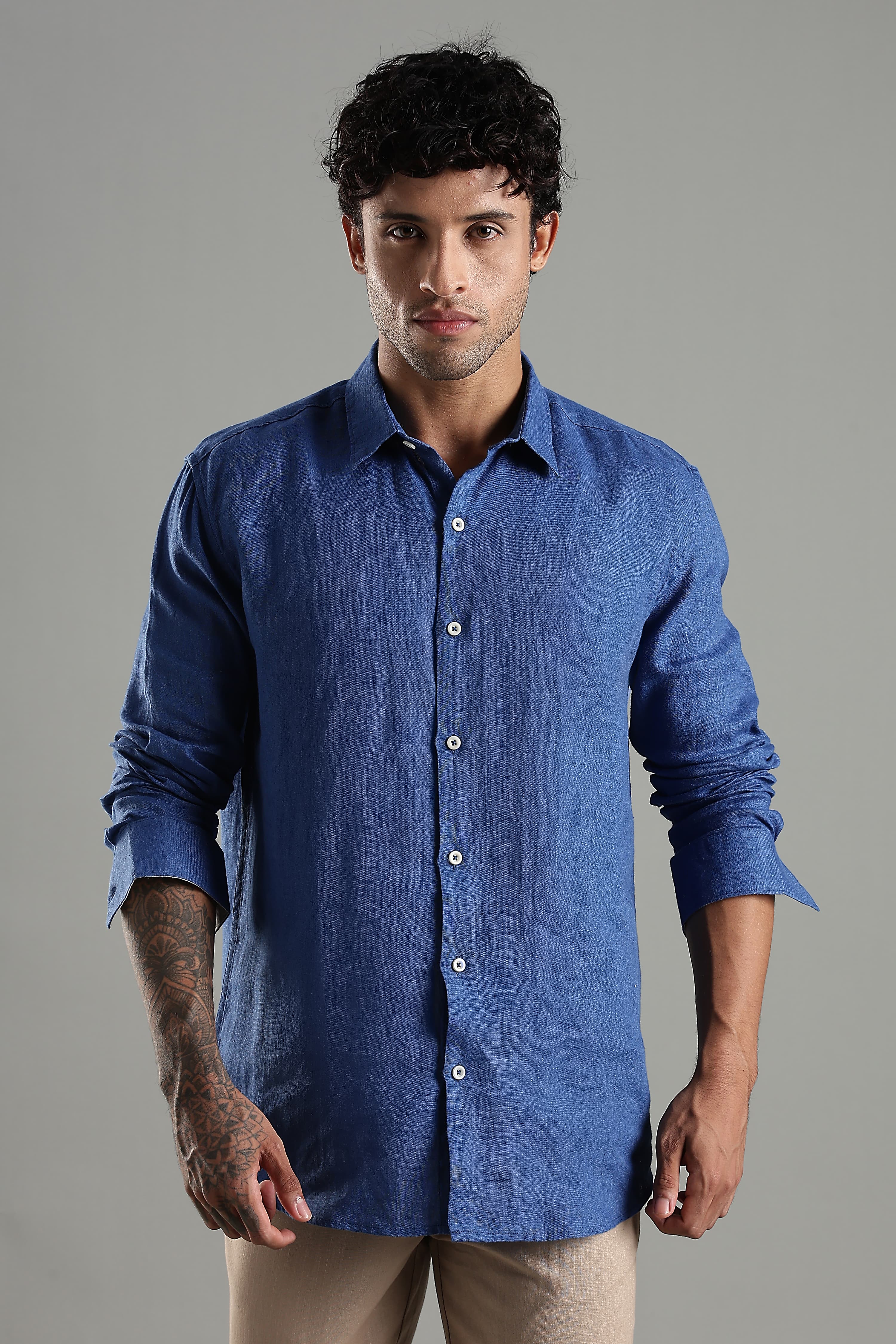 Sora 100% Linen Shirt – Breathable Pure Linen Summer Shirt
