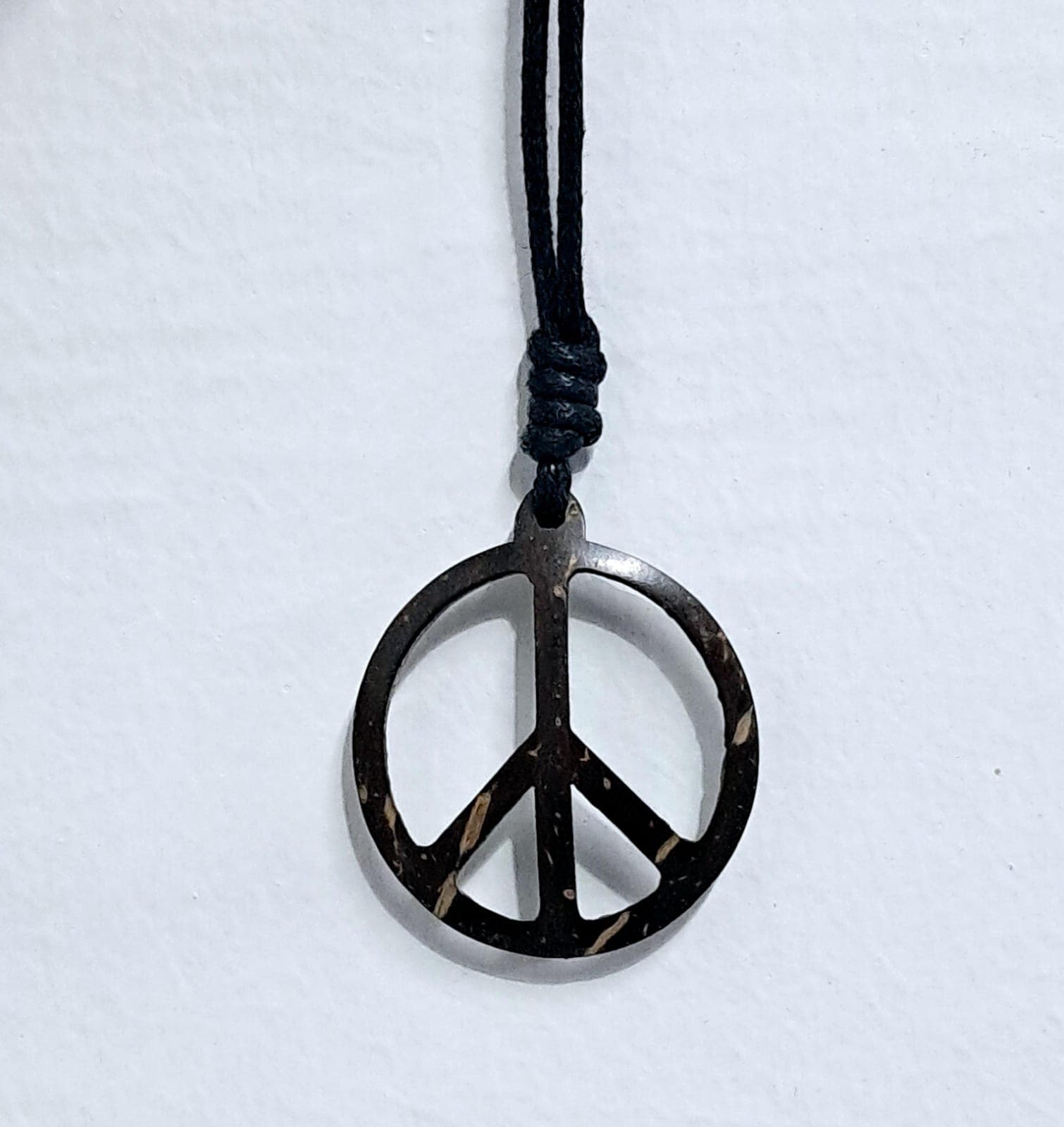 Coconutshell Pendant Peace Symbol