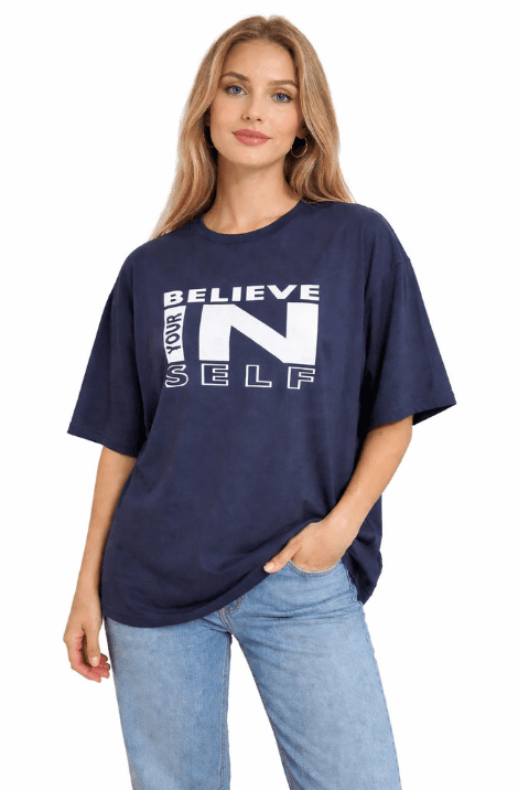 Women's Oversized Bamboo T-Shirt | Gen Z Streetwear | Believe in Yourself