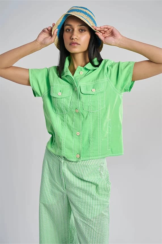 Amelia Aurora Women's Shirt | Smart Fit | Lime Green