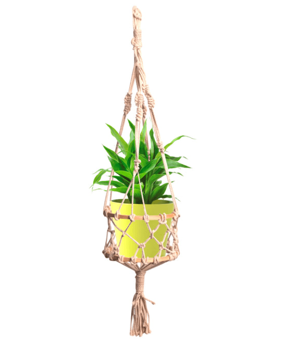 Upcycled Embroidery Frame Cotton Macrame Planter | Handmade Sustainable Home Décor