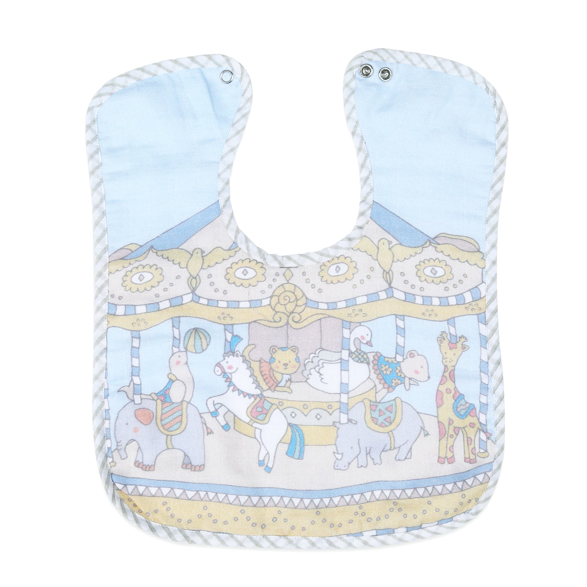 Organic Muslin Classic Bib - Carnival Blue