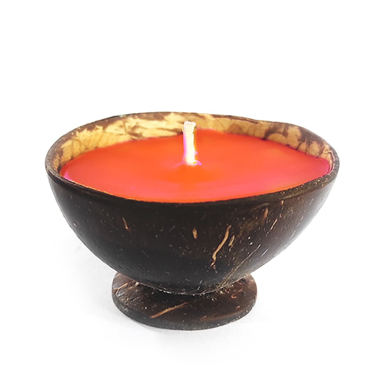 Coconutshell candle Orange