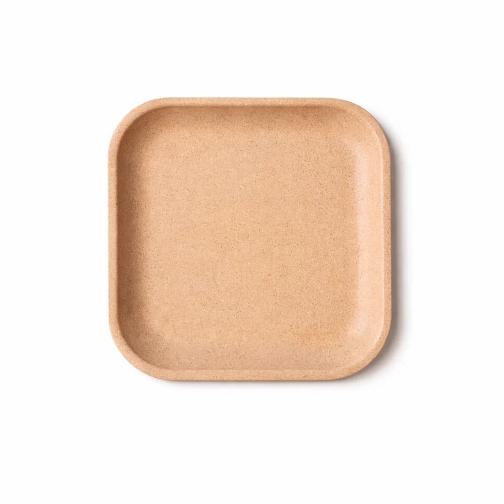 Square Snack Plate - 8 Inches | Rice & Bamboo Husk