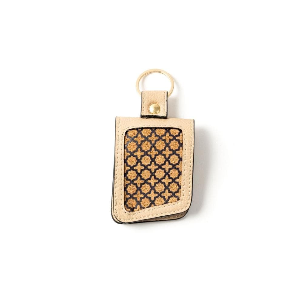 Key Chain - Plant Leather & Printed Cork - Almond