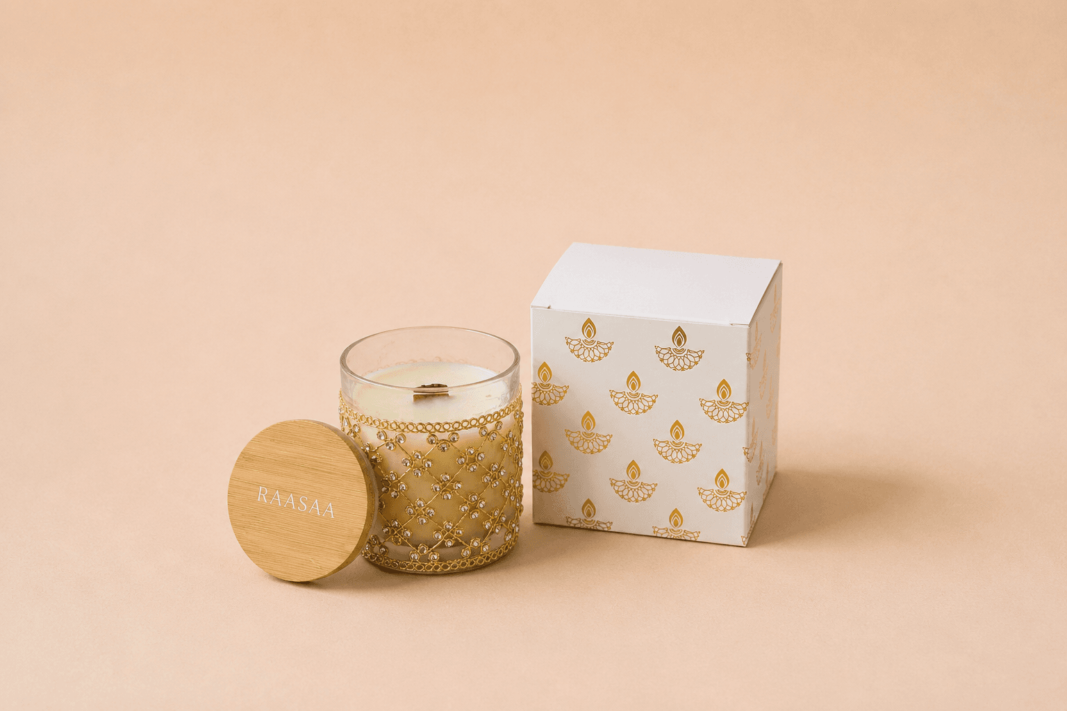Saanjh Sandalwood & White Musk Luxury Scented Candle