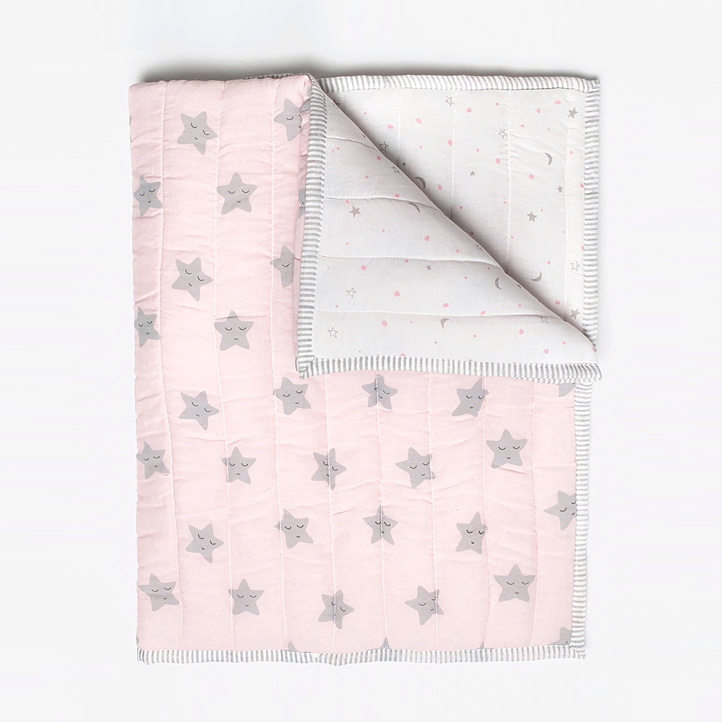 Organic Cotton Quilt - Sleepy Star (Pink)