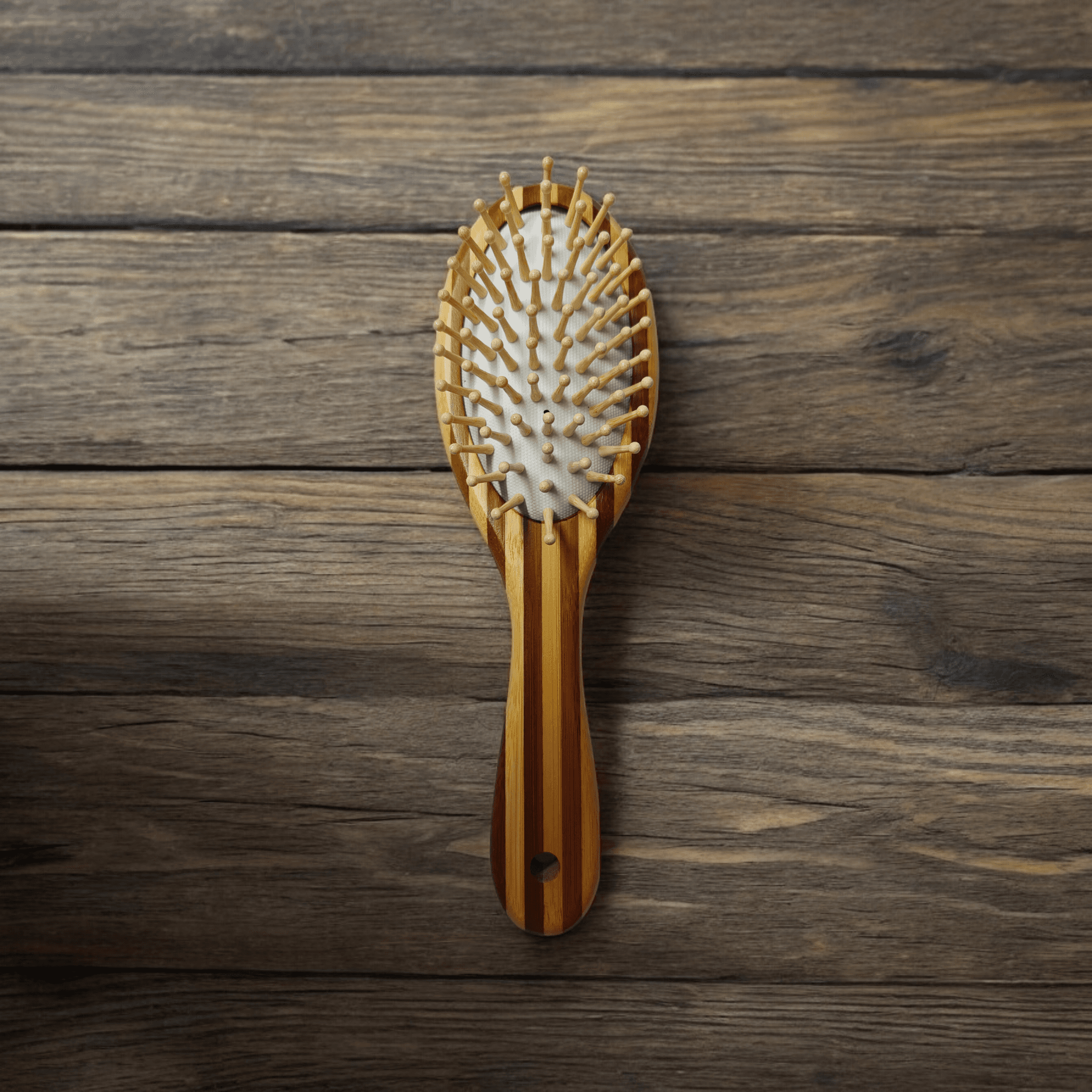 Bamboo Hair Brush (Oval) – Anti-Static Wooden Comb with Soft Bamboo Bristles