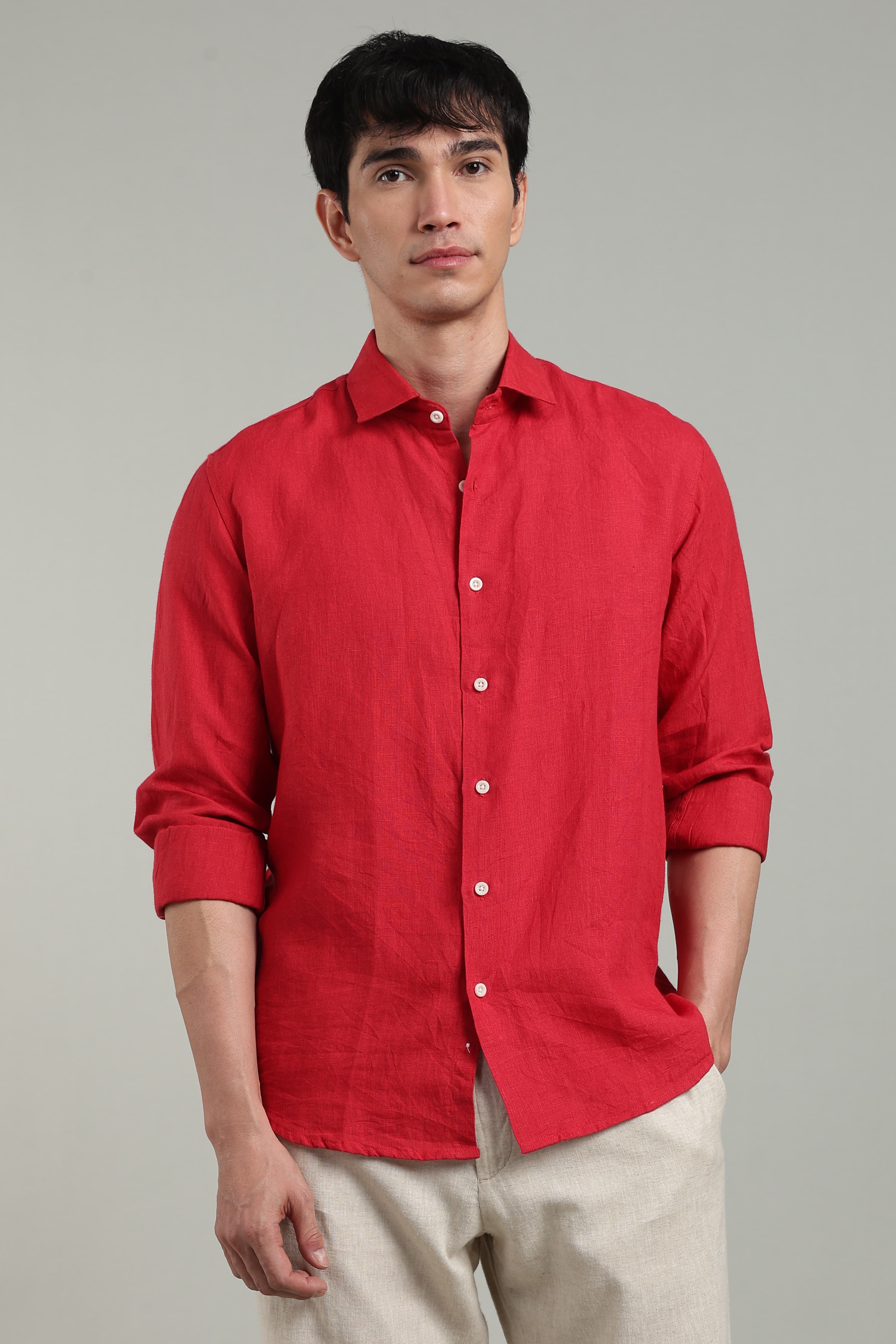 Ember 100% Linen Shirt – Breathable Pure Linen Summer Shirt