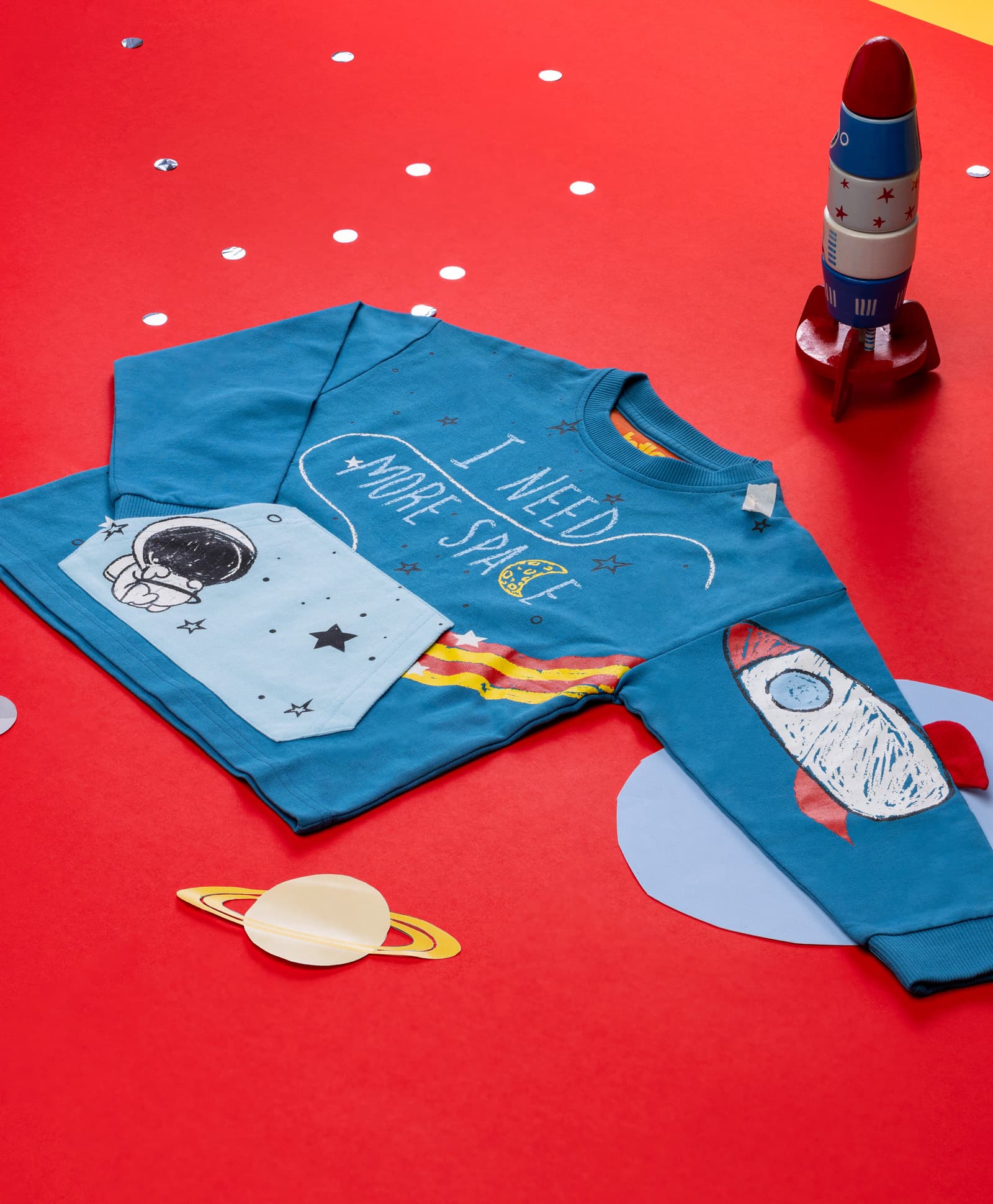 Kids Sweat Shirt | Printed - Teal Blue