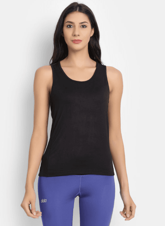 Women's Bamboo Runner Vest | Ultra-Soft Breathable Lightweight Activewear | Black
