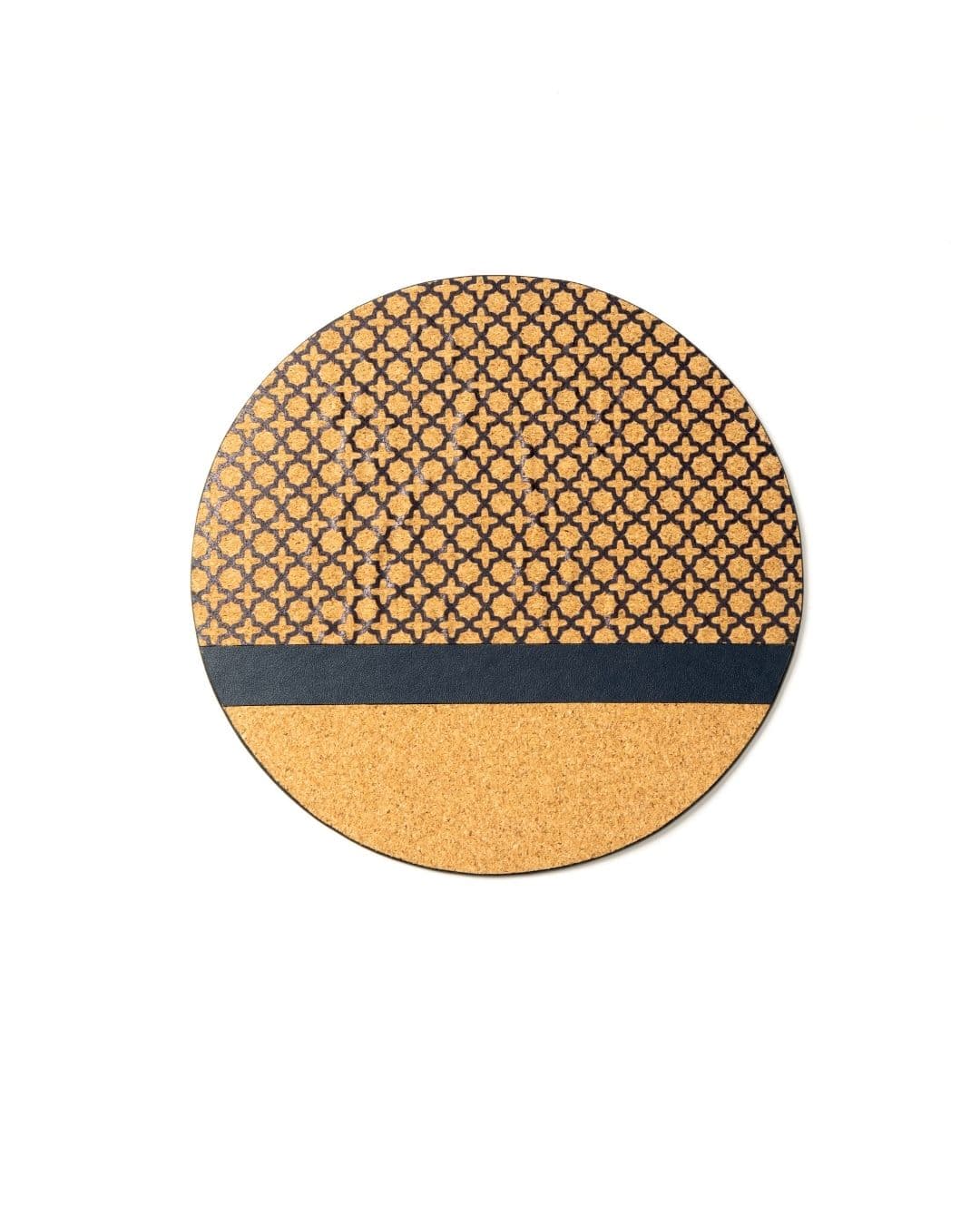 Mouse Pad Plant Leather & Cork - Circular - Black & Cork