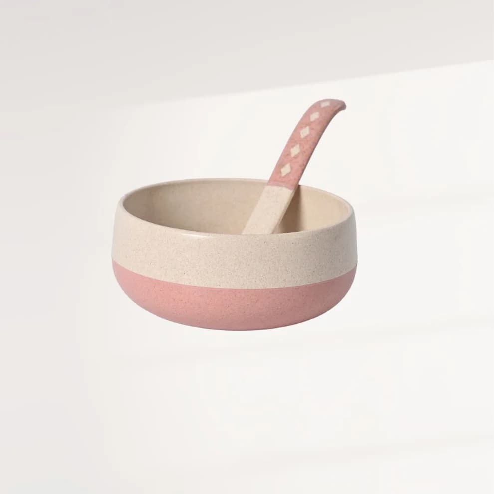 Soup Bowl with Spoon | Rice & Husk | Eco-Friendly Tableware