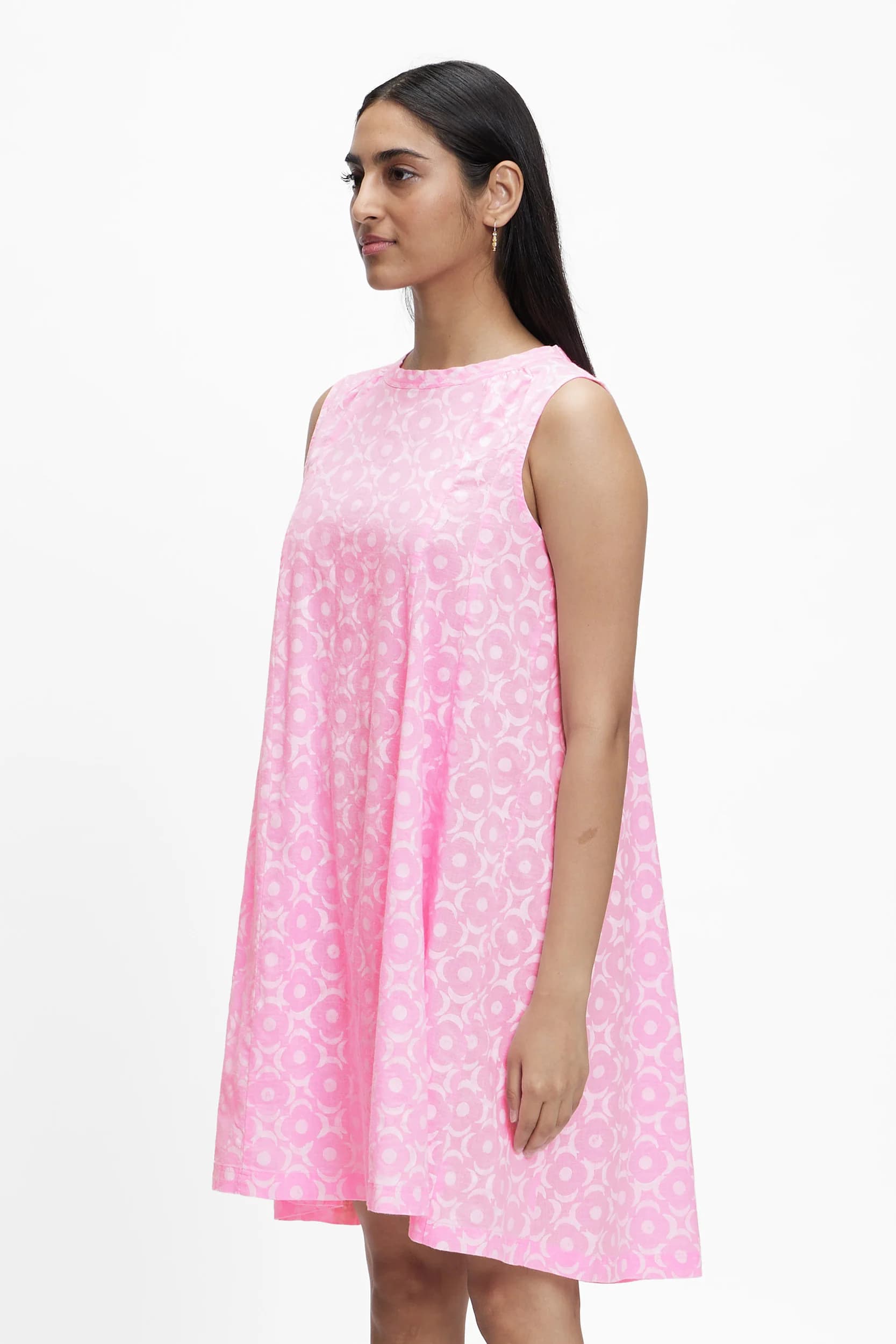 Women's 100% Organic Khadi Cotton Polaris Brunch Dress – Resort Fit | Megamoonbloom- Aurorapink