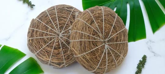 Khus (Vetiver) Body Bath Scrubber – Organic Natural Loofah (Pack of 2) 
