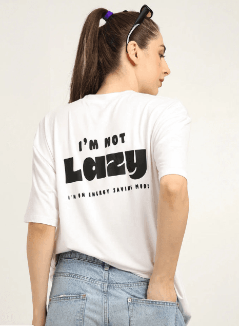 Women's Oversized Bamboo T-Shirt | Gen Z Streetwear | I Am Not Lazy